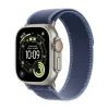 Apple Watch Series Ultra 3 49mm Natural Titanium Case with Blue/Bright Blue Trail Loop M/L