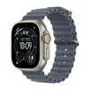 Apple Watch Series Ultra 3 49mm Natural Titanium Case with Anchor Blue Ocean Band One Size